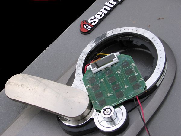 A safe with destroyed electronic components