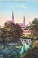 English: Saint Wenceslas Cathedral in Olomouc on a historical postcard. Čeština: Katedrála svatého Václava v Olomouci na historické pohlednici.