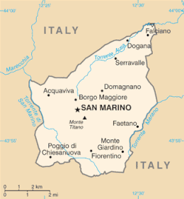 Republica San Marino - Harta