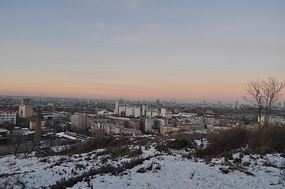 Panorama depuis Chtchekavitsa aujourd'hui, angle nord-est; le Podil industriel.