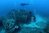 Scuba divers on the wreck of a B-17 bomber.JPG