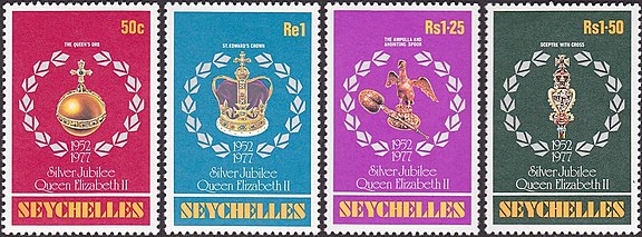 Stamps issued in New Zealand to commemorate the Silver Jubilee of the Queen of New Zealand