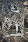 Salabhanjika, Hoysala era sculpture, Belur, Karnataka, India