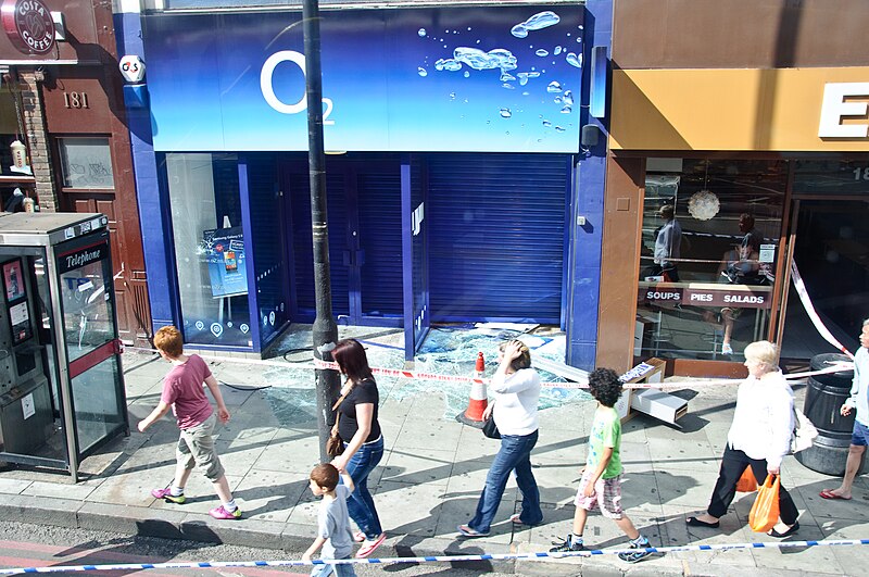 File:Smashed O2 shop in Camden, 2011 London riots.jpg