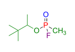 Soman (vereinfachte Strukturformel ohne Berücksichtigung der Stereochemie am Phosphoratom)