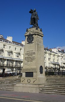 The Royal Sussex Regiment's Boer War memorial in Brighton. South African War Memorial, Regency Square, Brighton (NHLE Code 1380815) (September 2015) (1).JPG