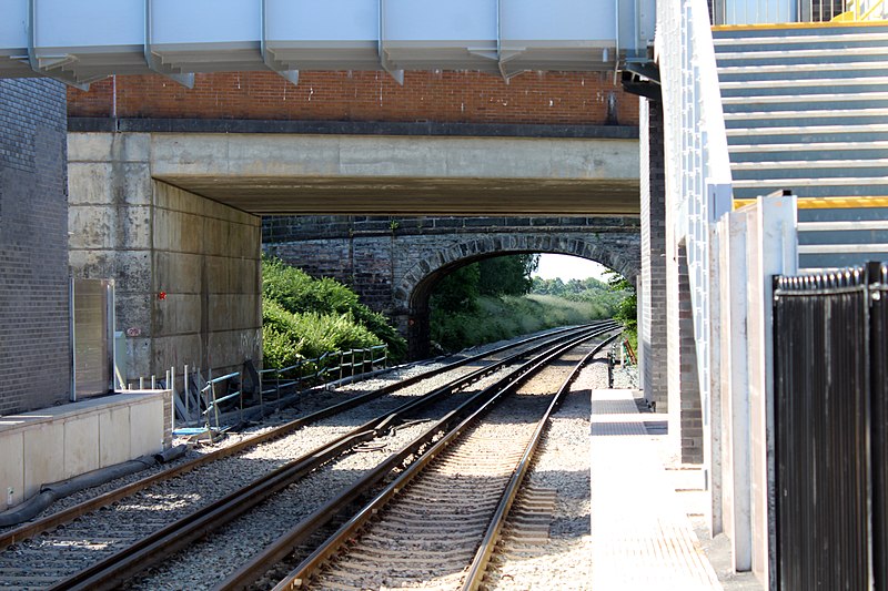 File:South under footbridge, Maghull North.jpg