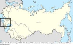Map of the change to the Soviet Union on 3 March 1944