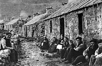 St Kildans sitting on the village street, 1886