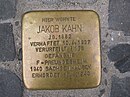 Stumbling stone Jakob Kahn, 1, Allerheiligenstraße 26, city center, Frankfurt am Main.jpg