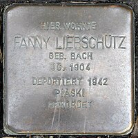 Stumbling block for Fanny Liebschütz (1904) in Mindelheim.jpg