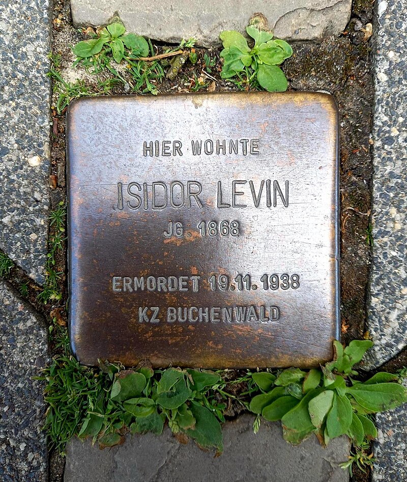 Stolperstein des Nordhäusers Isodor Levin, ermordet von Nationalsozialisten im KZ Buchenwald