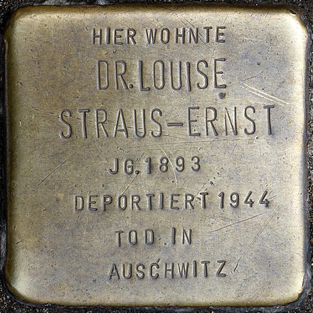 Stolpersteine Köln, Dr. Louise Straus-Ernst (Emmastraße 27).jpg