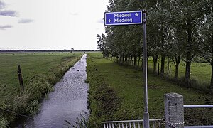 Separation between Miedweg and Miedwei at the border between Stroobos and Surhuizum Surhuizumer Mieden - Miedweg - Miedwei.jpg