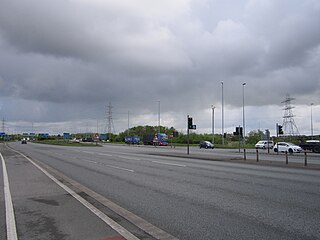 Switch Island major road junction in Merseyside