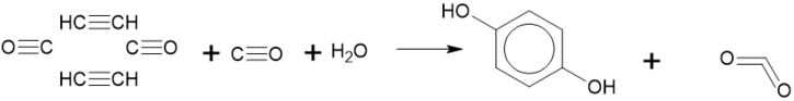 Synthesis of hydroquinone from acetylene and carbon monoxide.png