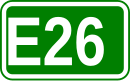 Sign of the European route 26