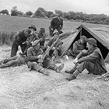 Off-duty crew of 393 LAA Bty in Normandy 17 June 1944. The British Army in Normandy 1944 B5678.jpg