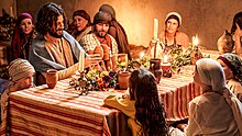 Jesus (Jonathan Roumie) in episode 5 of The Chosen The Chosen - Jesus at wedding with kids.jpg