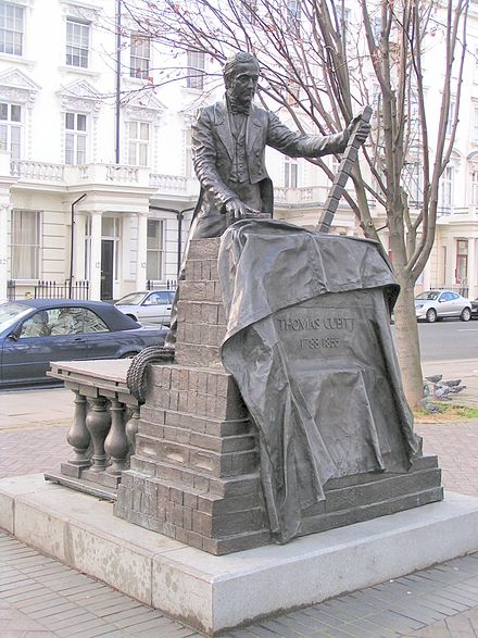 Statue of Thomas Cubitt by William Fawke in Denbigh Street