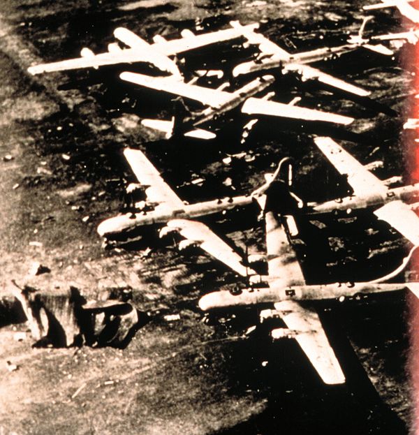 Superfortresses tossed about like toys at Tinker Air Force Base by the 20 March tornado.