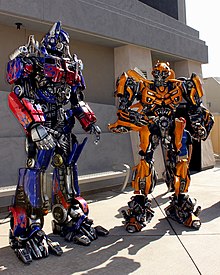 Transformers characters at Universal Studios Hollywood Transformers costume characters at Universal Studios Hollywood.jpg