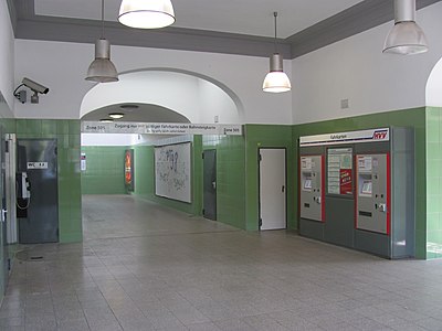 Interior view of the station building