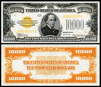 Series 1934 $10,000 Gold Certificate