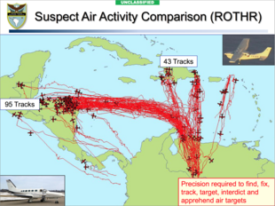 Drug trafficking air routes monitored by the US Southern Command USSOUTHCOM Suspect Air Activity 2010.png