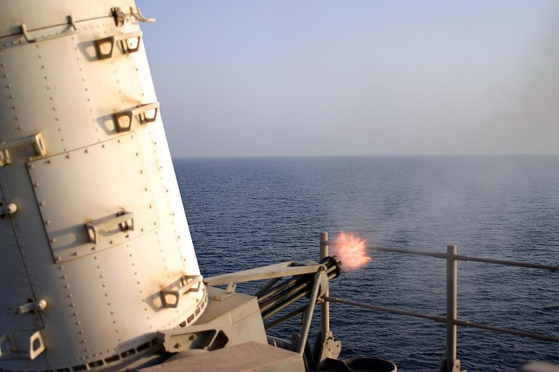 File:US Navy 041017-N-0922G-001 The destroyer USS Spruance (DD 963) conducts a Close-in Weapons System (CWIS) live fire test during a Pre-Aim Calibration Fire (PACFIRE) in the Arabian Gulf.jpg