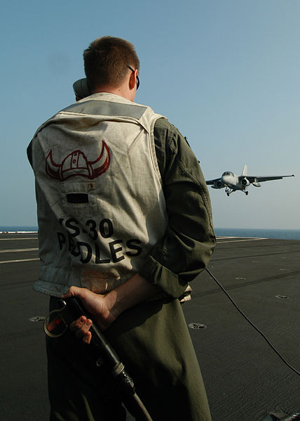 File:US Navy 050217-N-8704K-002 A Landing Signal Officer (LSO) signals a clear deck.jpg