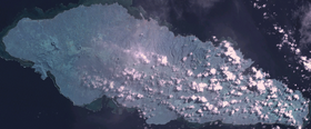 Image satellite de l'île d'Upolu.
