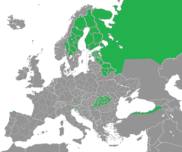 Rudųjų lokių paplitimas Europoje, Mažojoje Azijoje ir Kaukaze