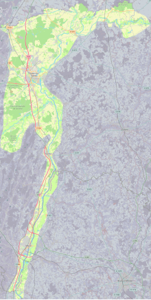 Ungefähre Grenzen der Landschaft Vallée de la Saône