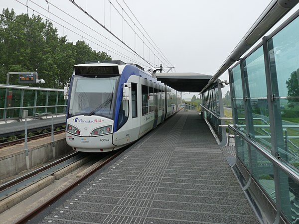 RandstadRail tram at Van Tuyllpark station