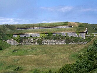 The battery at the southern entrance of the Verne Verne Battery, Portland - geograph.org.uk - 1359729.jpg