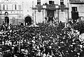 Crowd in front of San Lorenzo Church during or after a celebration