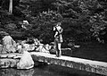 Villa Katsura, I on the bridge, Kyoto 1978