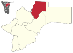 Kart over Grootfontein i Namibia