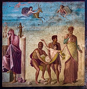Wall painting - sacrifice of Iphigenia - Pompeii (VI 8 5) - Napoli MAN 9112 - 01.jpg
