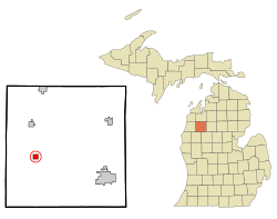 Location of Harrietta, Michigan