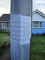 A dog fouling notice, on a street light in Bannock Road, Whitwell, Isle of Wight, seen in September 2011. The main significance of the photo is "South Wight Borough Council" at the top. This was replaced in 1995 by the merger with Medina Borough Council to form the Isle of Wight Council. This sign however, hasn't been changed.