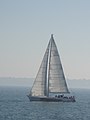 Yachts, seen sailing in the Solent, close to Gosport, Hampshire in September 2011.