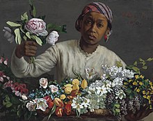 Young Woman with Peonies (Frederic Bazille, 1870, National Gallery of Art) was one work featured in the Posing Modernity exhibition. Young Woman with Peonies A32212.jpg