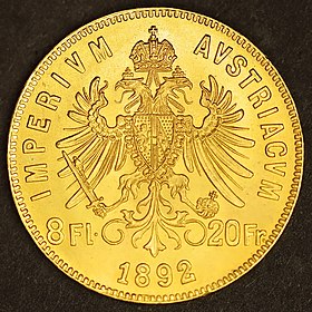 Österreich - Goldmünze, 8 Florin (Gulden), 1892.JPG