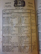 Свјетлопис црногорског годишњака Орлић за фебруар 1869. Слави се Немања као Симеон мироточиви.jpg