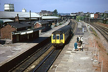 A railcar operating a Severn Beach line service at Lawrence Hill in the 1970s 121135 at Lawrence Hill.jpg