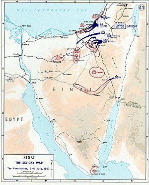 Lufta Gjashtë Ditore: Luftë e vitit 1967 midis Izraelit dhe Egjiptit, Jordanisë, dhe Sirisë