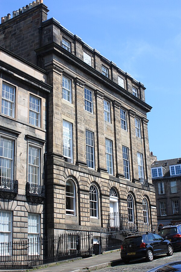 Thomas Penson de Quincey's home at 1 Forres Street, Edinburgh