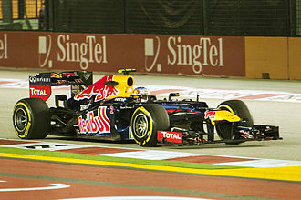 Webber competing in the 2012 Singapore Grand Prix 2012 Singapore GP - Webber 2.jpg